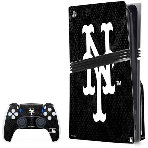 MLB New York Mets Dark Wash PS5 Pro Disk Bundle  Skin